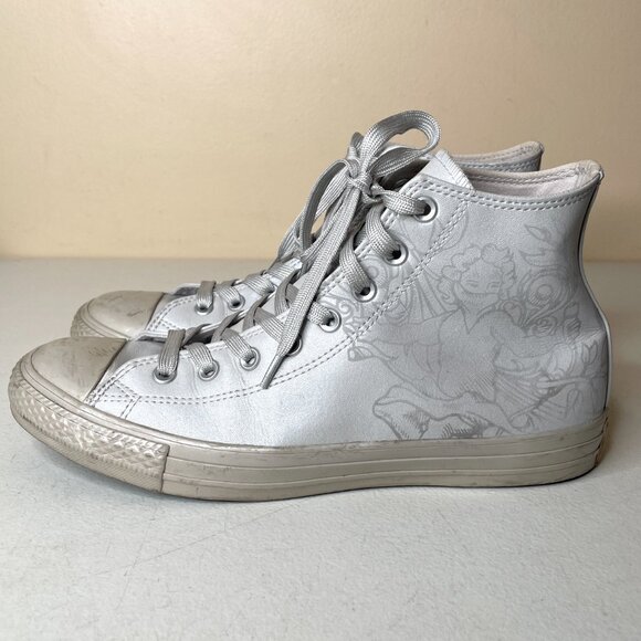 Converse CTAS Hi Top Laser Tech Tuff 155183C Silver Mens Size 10 - Picture 3 of 16